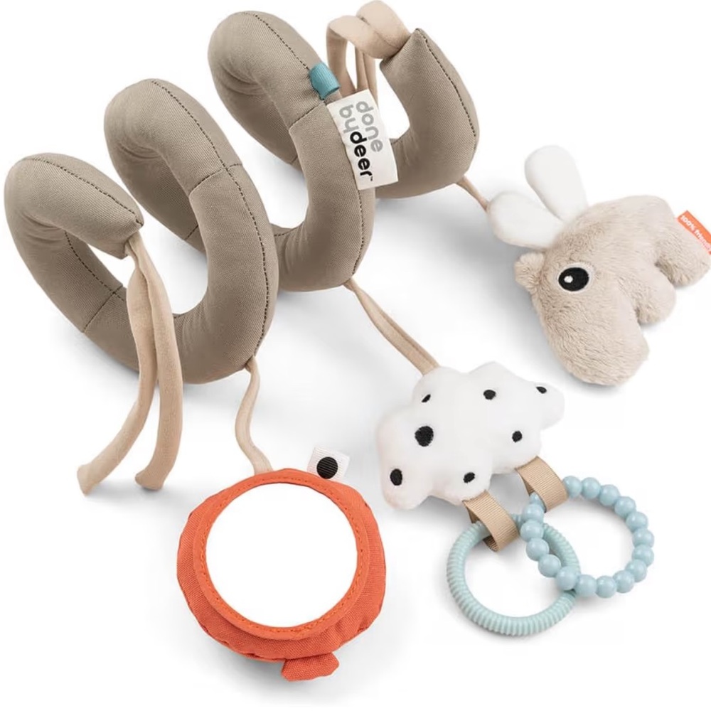 Done by Deer Baby Sensory Activity Spiral Happy Clouds, Car Seat Stroller Toy